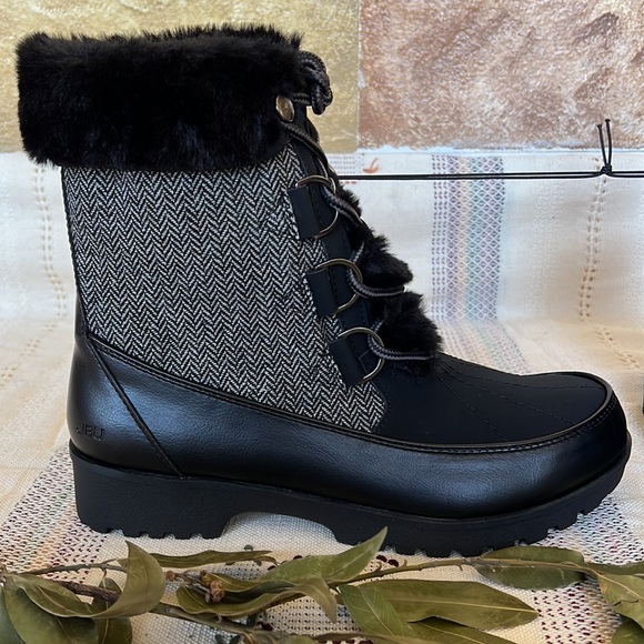 🖤 NEW JBU Lace Up Mid-Calf Winter & Cold Weather Boots — Women’s Size 8 🖤 - Picture 6 of 17